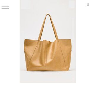 Zara Maxi shopper bag in leather tan
